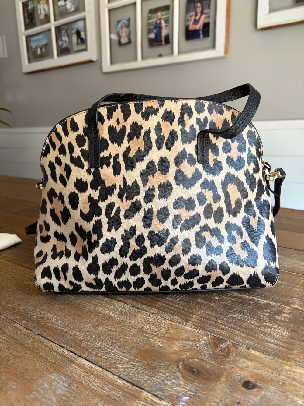 🐈⬛ MEOW!! Kate Spade New York Run Wild Lottie Leopard Print Leather Satchel Bag - Picture 2 of 4
